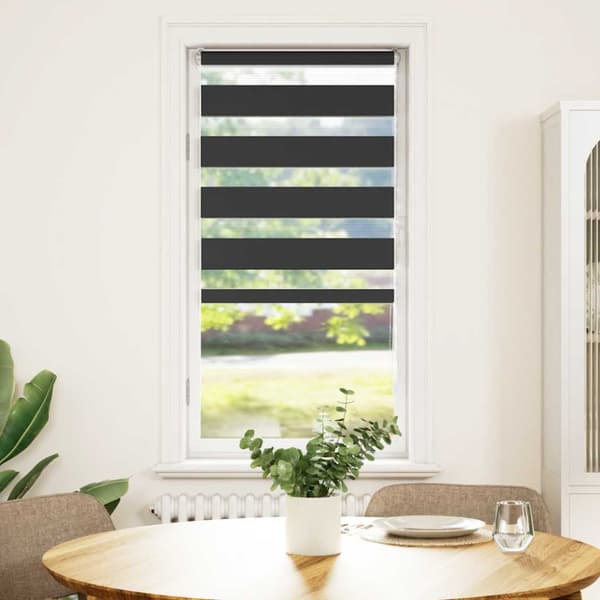Rullgardin zebra svart 65x150 cm tyg bredd 60,9 cm polyester