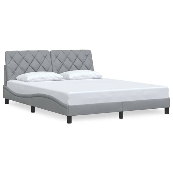 Bed Frame without Mattress Light Grey 160x200 cm Fabric