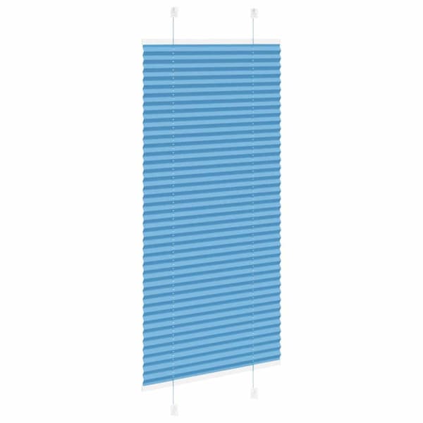 Plisserad persienn blå 60x150cm tyg bredd 59,4cm polyester