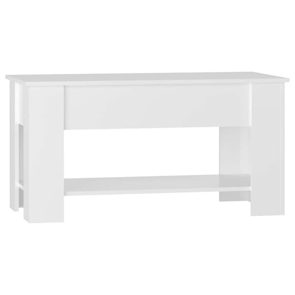 Soffbord vit högglans 101x49x52 cm konstruerat trä