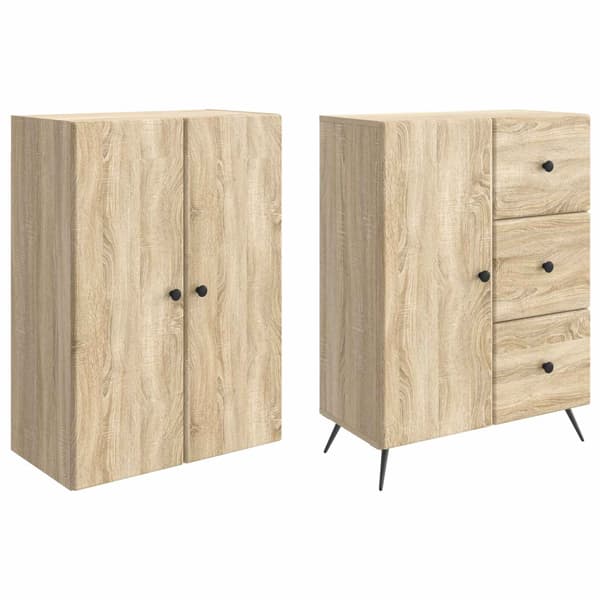 Skåpset 2 pcs Sonoma-ek Konstruerat trä