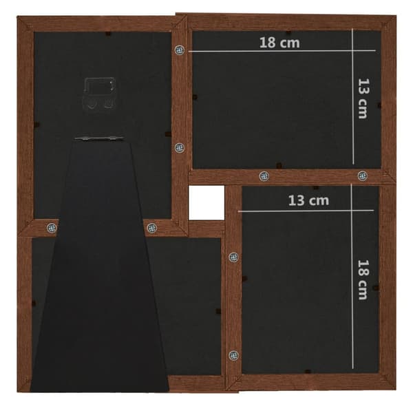 Fotoram för 4x(13x18 cm) bilder mörkbrun MDF