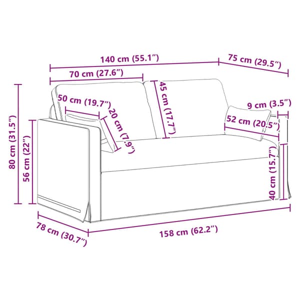 Soffa Mörkgrå 158 x 78 x 80 cm tyg