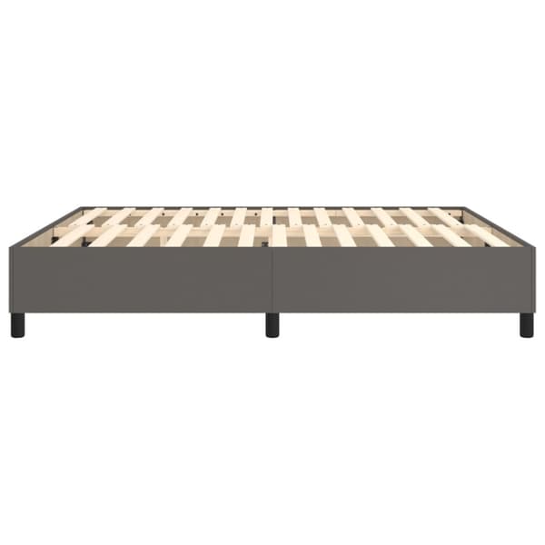 Boxspring-sängram grå 160x200 cm konstläder