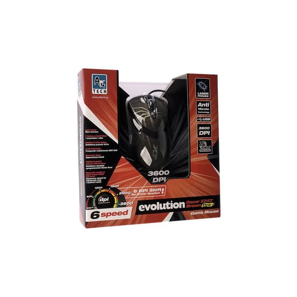 A4Tech EVO XGame Laser Oscar X747 Brown Fire - mus - USB