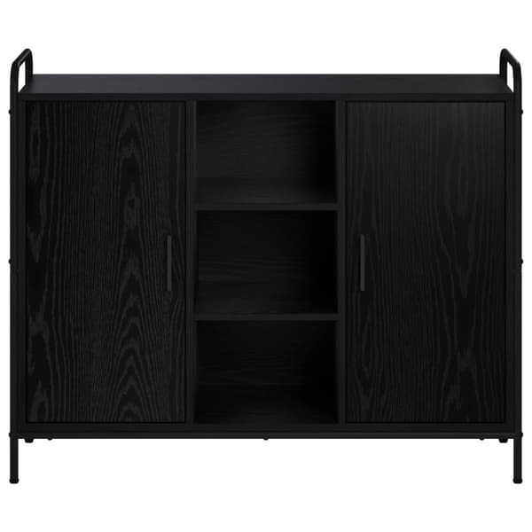 Sideboard Svart ek 97 x 33 x 81 cm Konstruerat trä