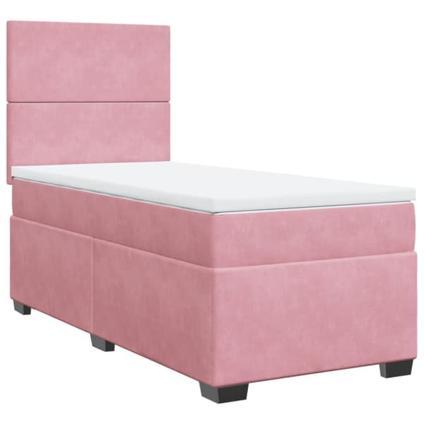 Ramsäng med madrass rosa 100x200 cm sammet