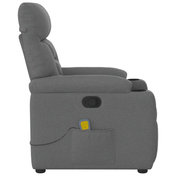 Massagefåtölj mörkgrå tyg
