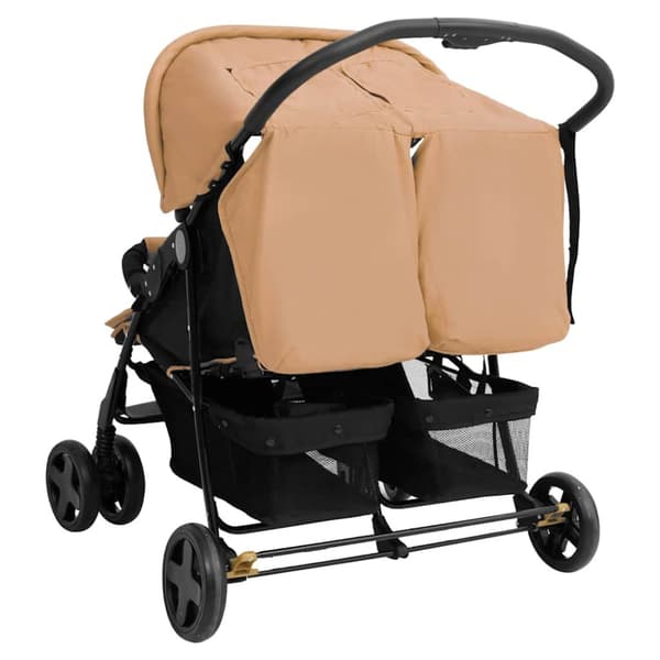 Tvillingvagn taupe stål
