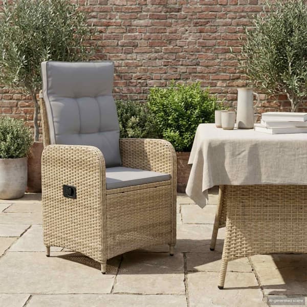 Fällbar trädgårdstol Beige och Ljusgrå 57 x 63 x 94 cm
