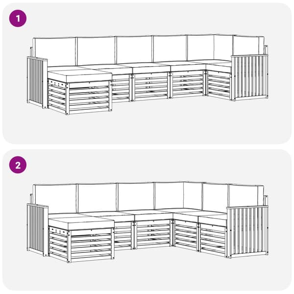 Utomhussoffset 7 pcs Vit och Beige