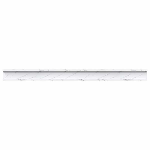Vägg hylla Väggmonterat 2 pcs Vit marmor 115 x 9 x 3 cm