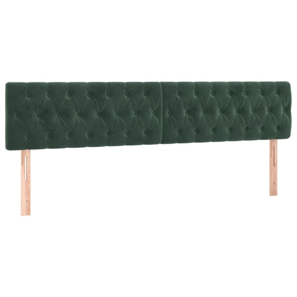 Ramsäng med madrass mörkgrön 200x200 cm sammet