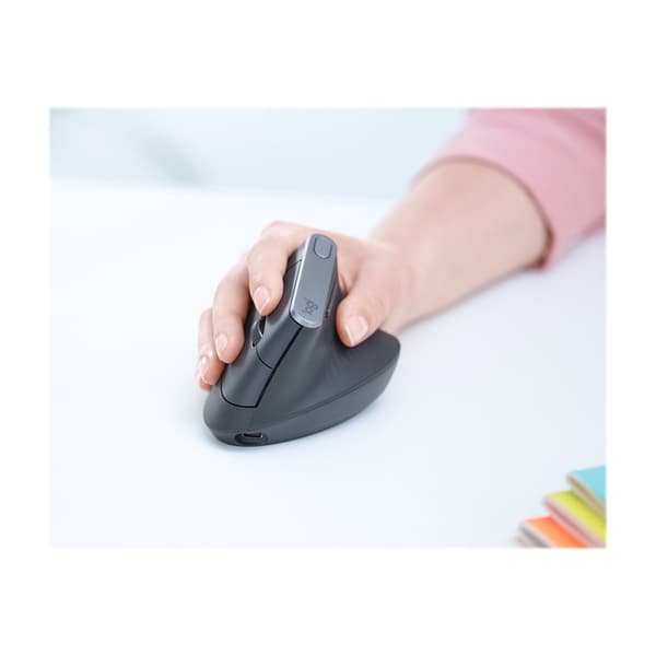 Logitech MX Vertical - vertikal mus - USB, Bluetooth, 2.4 GHz - grafit