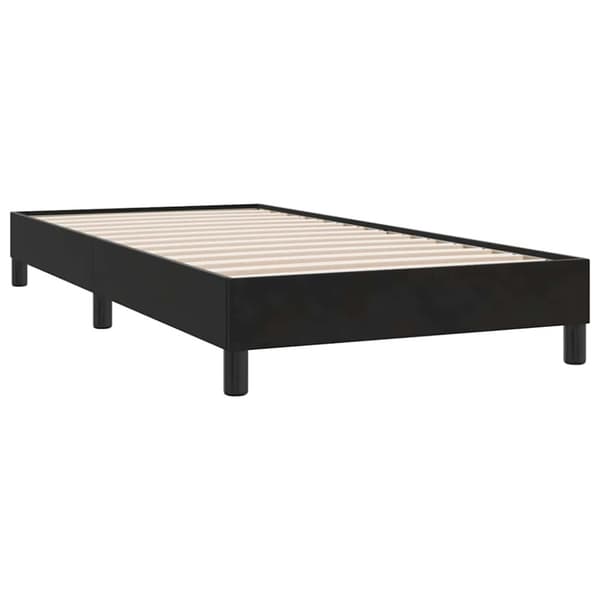Ramsäng med madrass svart 90x210 cm sammet