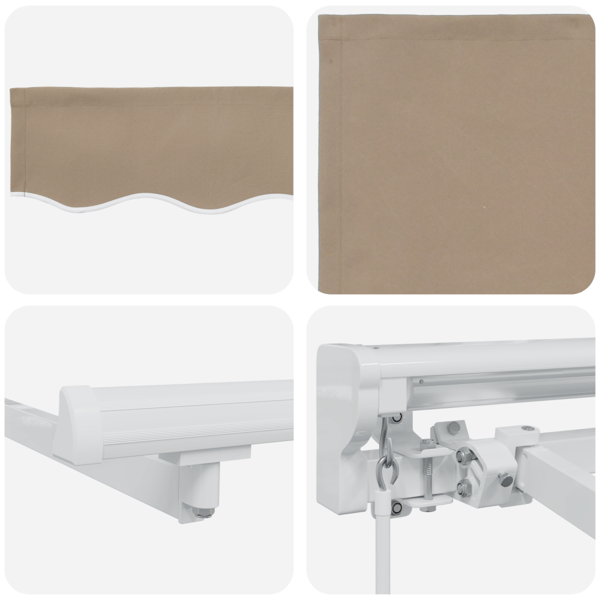 Markisram Beige 350 x 200 cm Polyester med PU-beläggning