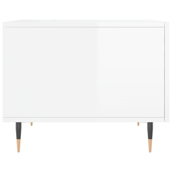 Soffbord 2 st vit högglans 50x50x40 cm konstruerat trä