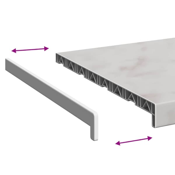 Fönsterbräda Marmorstruktur 80 x 45 x 4,5 cm PVC
