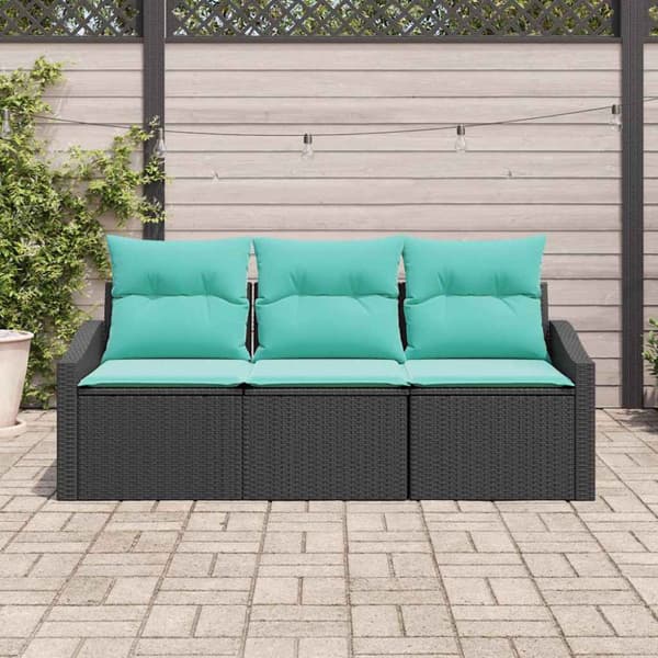 Soffset med kudde 3 pcs Svart konstrotting