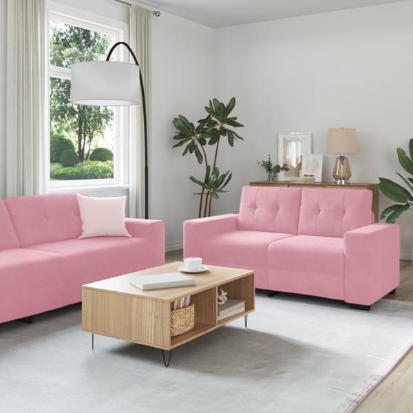 Soffa 2 st Rosa Sammet