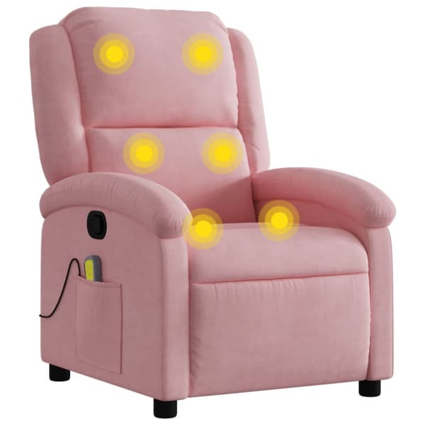 Massagefåtölj rosa sammet