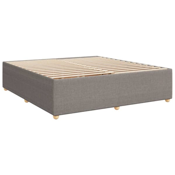 Ramsäng med madrass taupe 200x200 cm tyg