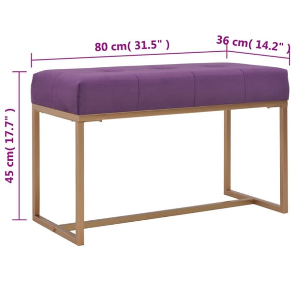 Bänk 80 cm lila sammet