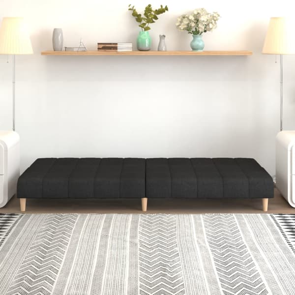Bäddsoffa 2-sits svart tyg