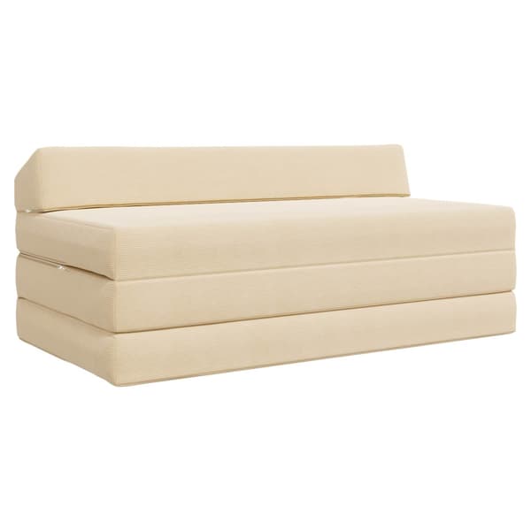 Fällbar Soffbed Gräddvit 120 x 60 x 49 cm Tyg