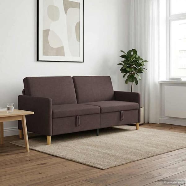 Soffa med förvaring Mörkbrun 192 x 78 x 87 cm Polyester