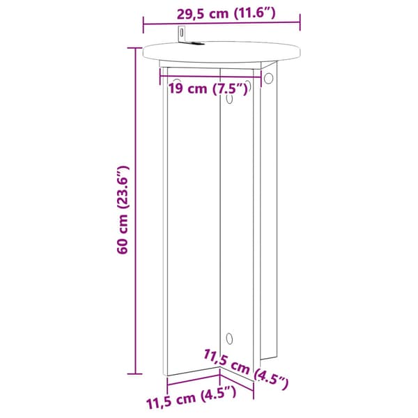 Växtställ 2 pcs Vit Ø29,5 x 60 cm Konstruerat trä