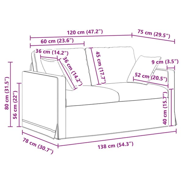 Soffset 2 pcs Mörkgrå 138 x 78 x 80 cm Sammet