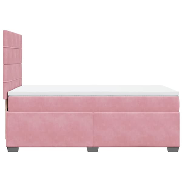 Ramsäng med madrass rosa 100x200 cm sammet