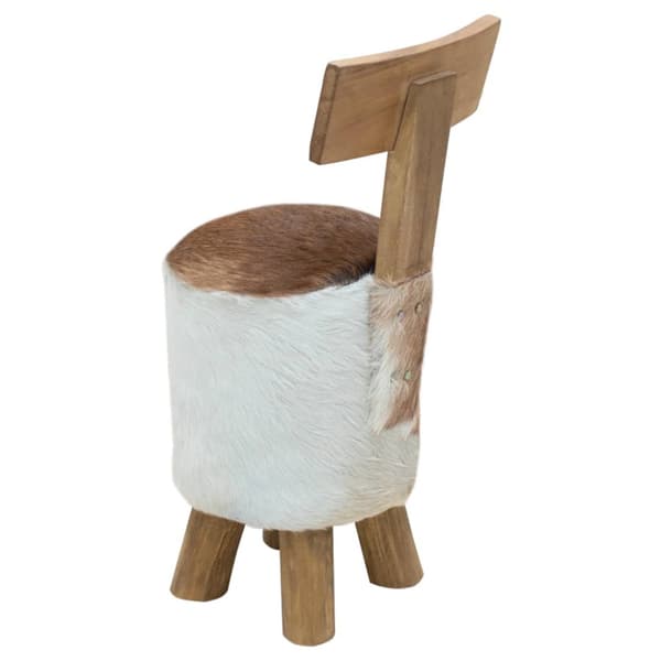 Pall getskinnsläder och massiv teak