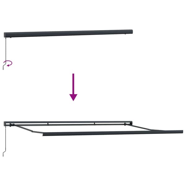 Utfällbar markis Antracit och grå 400 × 300 cm