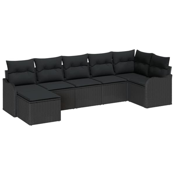 Trädgårdsoffset 7 pcs Svart konstrotting