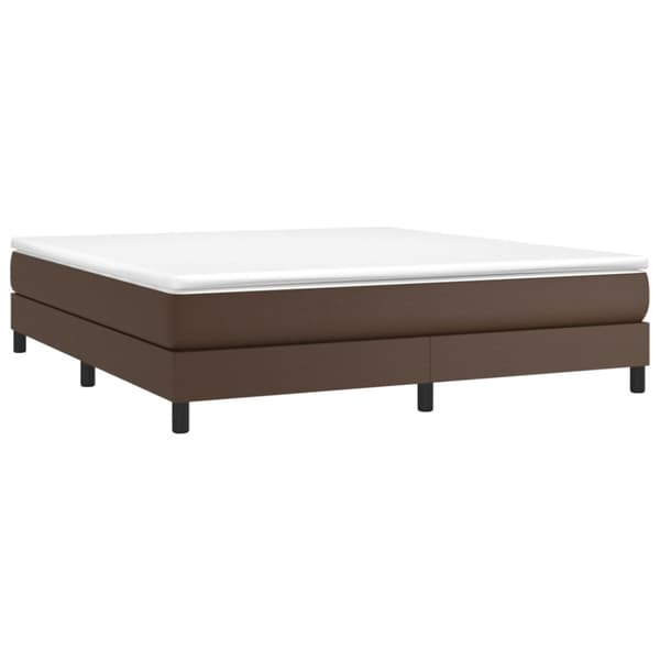 Boxspring-sängram brun 180x200 cm konstläder