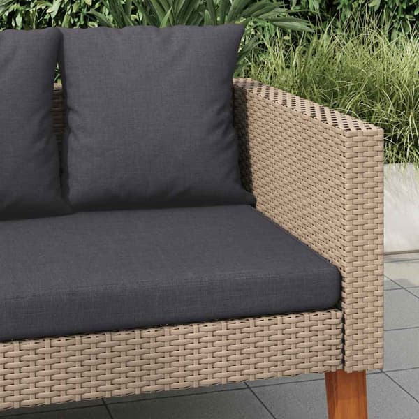 Trädgårdssoffa 2-sits med dynor konstrotting beige