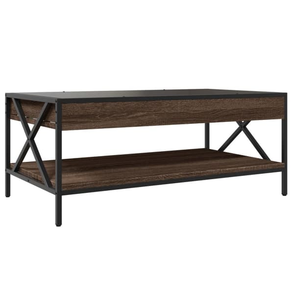 Soffbord med Infinity LEDs brun ek 90x50x38 cm
