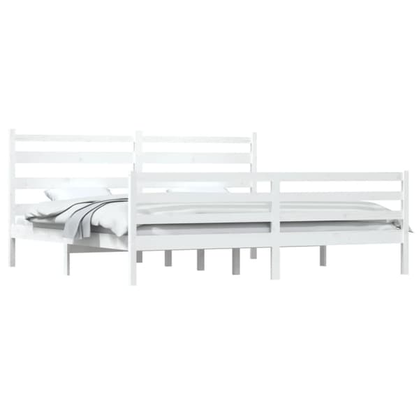 Sängram vit massiv furu 200x200 cm