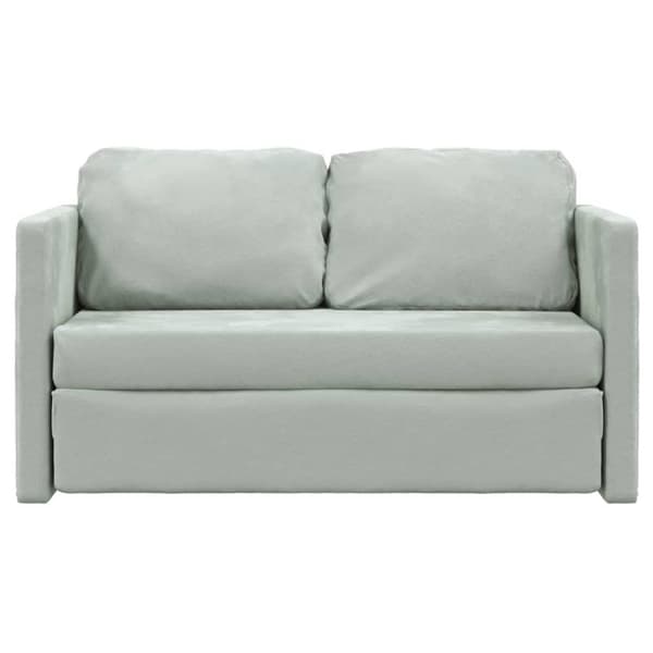 Golvbäddsoffa 2-i-1 Ljusgrå 122x204x55 cm sammet