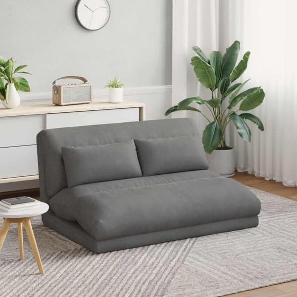 Golvstol Mörkgrå 110 x 82 x 55 cm Sammet