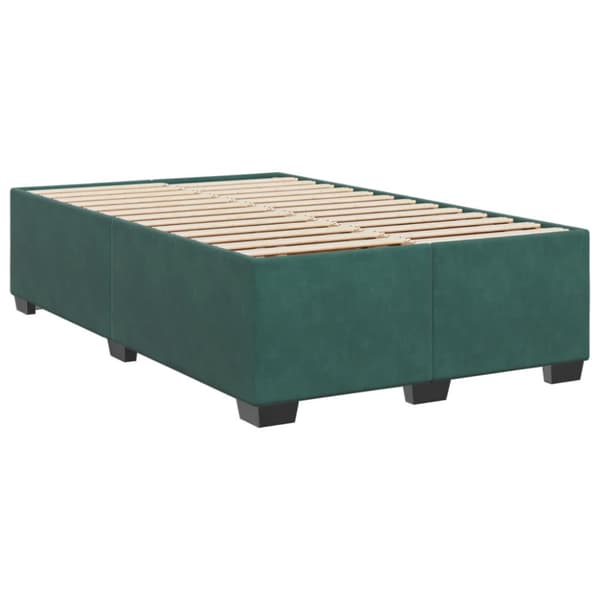 Ramsäng med madrass mörkgrön 120x190 cm sammet