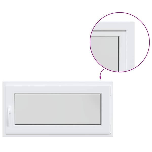 Källarfönster RISOR 100 x 55 cm PVC och glas