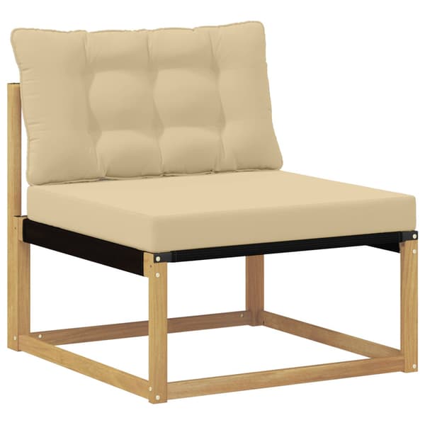 Utomhussoffset med kudde 4 pcs Vit och Beige