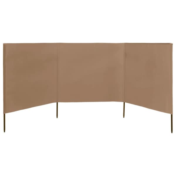 Vindskydd 3 paneler tyg 400x160 cm taupe