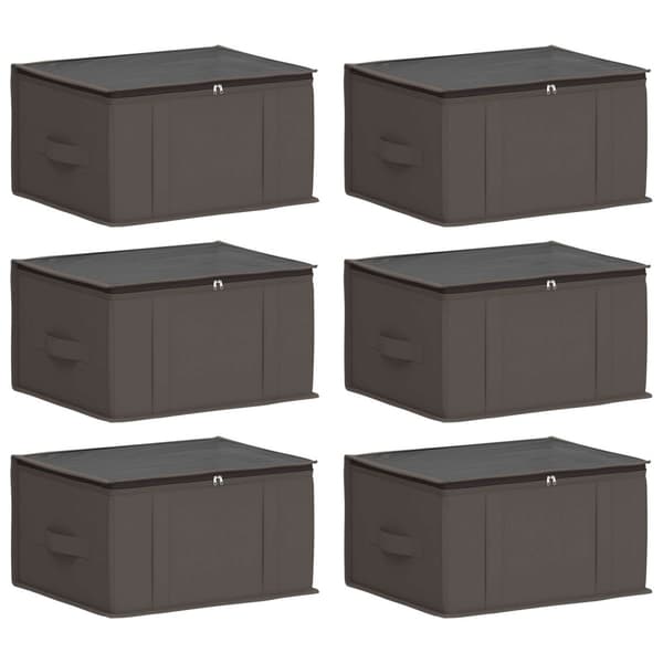 Förvaringslåda med transparent toppfönster 6 pcs Grå