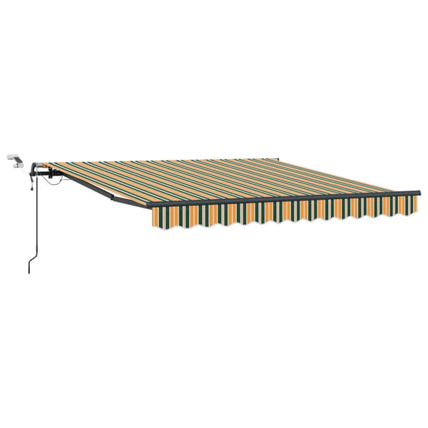 Utdragbar markis Grön och gul 300 x 250 cm Polyester