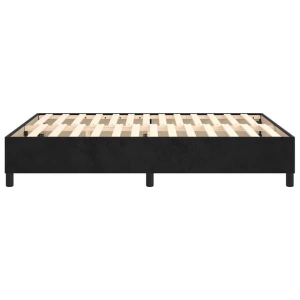 Boxspring-sängram svart 140x190 cm sammet