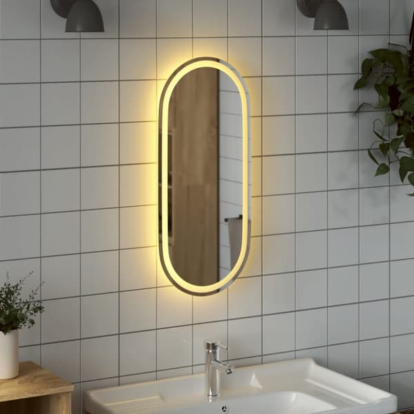 Badrumsspegel LED 80x35 cm oval